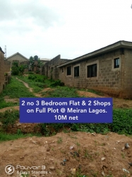 Lovely 2 No Of 3 Bedroom Flats On A Full Plot Of Land & 2 Shops. Nice Topography, Dry Land.* *location: Meiran, Lagos* *price : 10m Net* *doc: Receipt & Survey*  Blocks of Flats for Sale Agege Lagos Vetra  Property