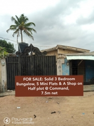 Standard 3 Bedroom Bungalow And 5 Nos Of Mini Flat With 2 Shops On A Half Plot Of Land With Registered Title Fence With Gate On A Good Environment Detached Duplex for Sale Ipaja Lagos Vetra  Property