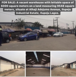Vacant Warehouse With Lettable Space Of 6000 Square Meters On A Land Measuring 9548 Square Meters, Situate At Alhaji Adejumo Avenue, Ilupeju Industrial Estate, Ilupeju Lagos Warehouse for Sale Ilupeju Lagos Vetra  Property