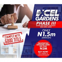 Excel Gardens Phase 3; Behind Pan Atlantic University. Land for Sale Ibeju Lekki Lagos Vetra  Property