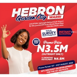 Hebron Gardens, Delta Land for Sale Okpe Delta Vetra  Property