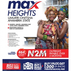 Max Heights, Umueri.......get One Thousand Blocks For Every Plot You Purchase. Happy Buying! Land for Sale Anambra East Anambra Vetra  Property