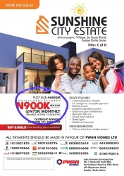 Residential And Commercial Plots Of Land In Sunshine City Estate, Asaba 464 Meter Square of Land for Sale Asaba Delta Vetra  Property