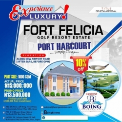 Fort-felicia Golf Resort Estate 1,000 Meter Square of Land for Sale Port Harcourt Rivers Vetra  Property