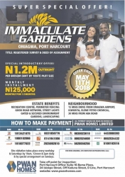 Plots Of Land At Immaculate Gardens, Omagwa  464 Meter Square of Land for Sale Port Harcourt Rivers Vetra  Property