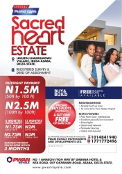 Sacred Heart Estate Land for Sale Asaba Delta Vetra  Property