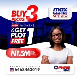 Buy 3plots Of Max Ville Estate Uyo And Get 1 For Free Ask For Video And Pictures 3 Plots of Land for Sale Uyo Akwa Ibom Vetra  Property