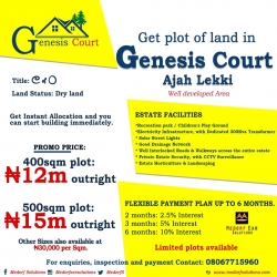 Genesis Court (land For Sale) Land for Sale Ajah Lagos Vetra  Property