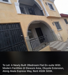 Newly Built 2 Bedroom Flat To Let At Elewure Area 2 bedroom Flat for Rent Ibadan Oyo Vetra  Property