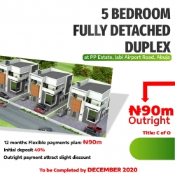 5 Bedroom Fully Detached Duplex With Bq( Pp Estate) 5 bedroom Detached Duplex for Sale Jabi Abuja Vetra  Property