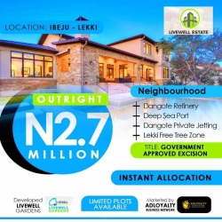 Livewell Estate Ibeju Lekki With Approved Excision 600 Meter Square of Land for Sale Ibeju Lekki Lagos Vetra  Property