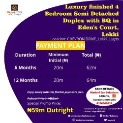 Luxury Finished 4 Bedroom Semi Detached Duplex, Lekki 4 bedroom Semi-Detached Duplex for Sale Lekki Lagos Vetra  Property