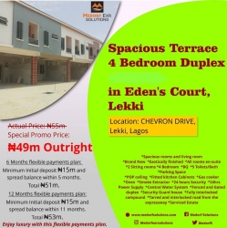 Spacious 4 Bedroom Terrace Duplex, Lekki.  4 bedroom Terraced Duplex for Sale Lekki Lagos Vetra  Property