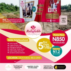 A Beautiful And Fast Growing Estate(rubyfields Estate)  600 Meter Square of Land for Sale Ibeju Lekki Lagos Vetra  Property