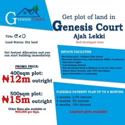 A Well Developed Also Very Accessible Estate(genesis Estate)  Land for Sale Ajah Lagos Vetra  Property