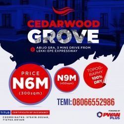 Good Title Land At Abijo Gra ( Cedarwood Groove) 300 Meter Square of Land for Sale Ajah Lagos Vetra  Property