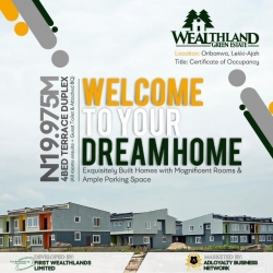 4 Bedroom Terraced Duplex For Sale In Wealthland Green Estate Mayfair Gardens, Lekki.  Terraced Duplex for Sale Ibeju Lekki Lagos Vetra  Property