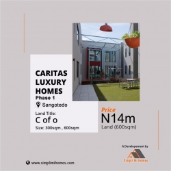 Land @ Caritas Luxuryhomes 600 Meter Square of Land for Sale Ajah Lagos Vetra  Property