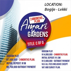 Amari Gardens Estate Bogije  600 Meter Square of Land for Sale Ajah Lagos Vetra  Property