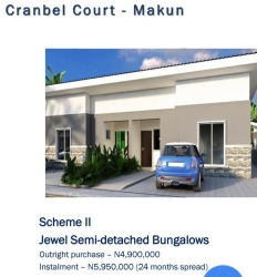 Cranbel Courts 2 Bedroom Bungalow @ Makun City 2 bedroom Semi-Detached Bungalow for Sale Obafemi Owode Ogun Vetra  Property