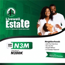 Livewell Estate, Ibeju Lekki 600 Meter Square of Land for Sale Ibeju Lekki Lagos Vetra  Property
