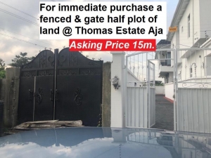 A Fenced And Gate Half Plot Of Land 1 Plot of Land for Sale Ajah Lagos Vetra  Property