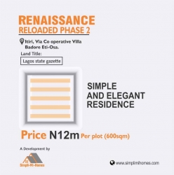 Renaissance Reloaded Phase 2 600 Meter Square of Land for Sale Epe Lagos Vetra  Property