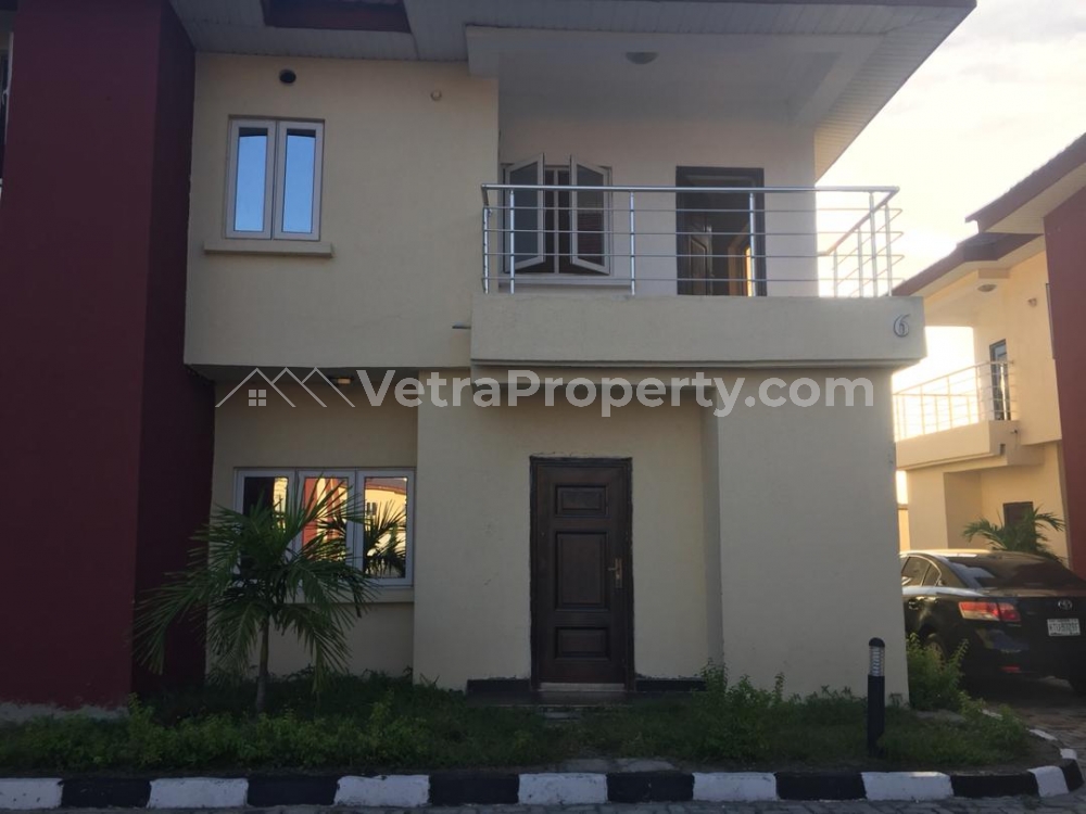  Newly Reburbished Luxury 4 Bedroom Fully Finished And Fully Serviced Semi-detached Duplex + Bq With Air Conditioning , Fully Fitted Kitchen And 2 Bedroom Guest Chalet House As Bq  4 bedroom Terraced Duplex for Sale Lekki Lagos Vetra  Property