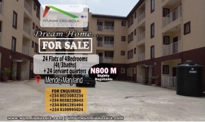 24 Flats Of 4 Bedrooms (4t/3baths) + 24 Servant Quarters  4 bedroom Flat for Sale Maryland Lagos Vetra  Property