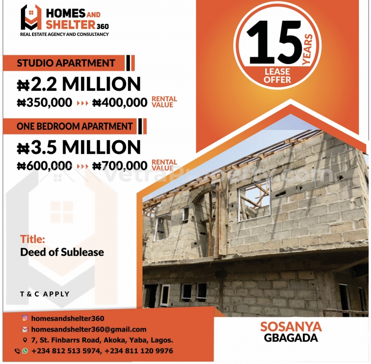  Mini Flat For A 15years Longlease Investment, Own And Earn Rental Returns With Ease For This Period  Mini Flat for Rent Gbagada Lagos Vetra  Property
