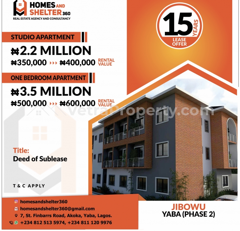  Become A Landlord Of A Unit Of Studio/self Contain Apartment And Earn Rental Income For The Next 15years  Flat for Rent Yaba Lagos Vetra  Property