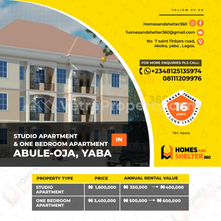  Own A Unit Of An Apartment For As Long As 16years And Get Paid Returns For This Period  Mini Flat for Rent Yaba Lagos Vetra  Property
