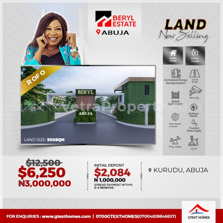  Real Estate, Land  500 Meter Square of Land for Sale Kurudu Abuja Vetra  Property