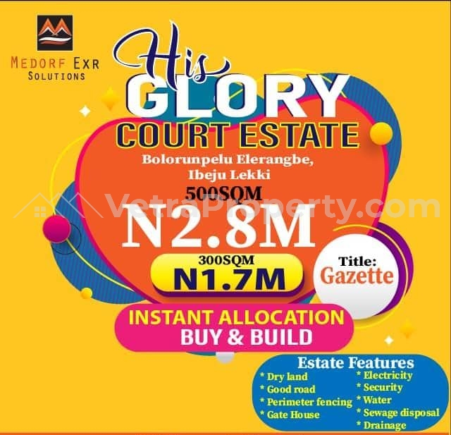  His Glory Flourish Estate  Land for Rent Epe Lagos Vetra  Property