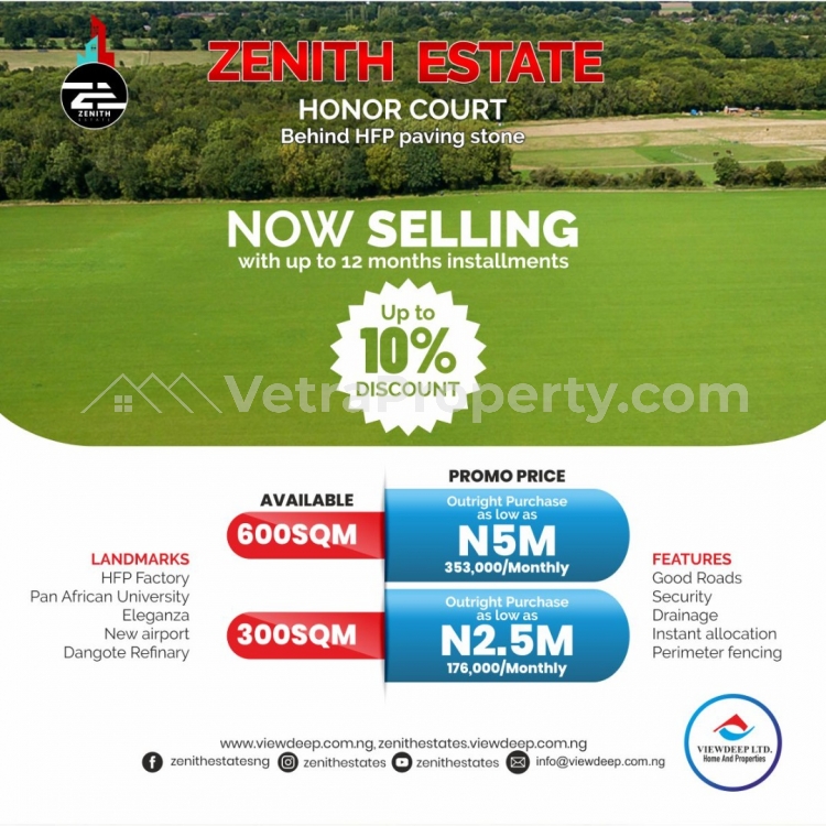  Plot Of Land For Sale At Zenith Estate Eleko Ibeju Lekki  Land for Sale Lekki Lagos Vetra  Property