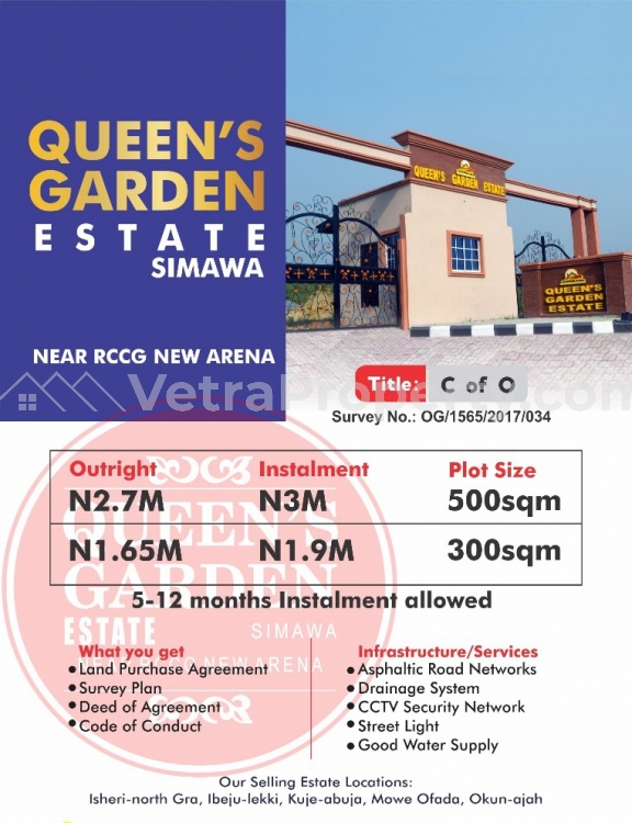  A Dry Plot Of Land For Sale At In An Estate At Simawa  Land for Sale Sagamu Ogun Vetra  Property