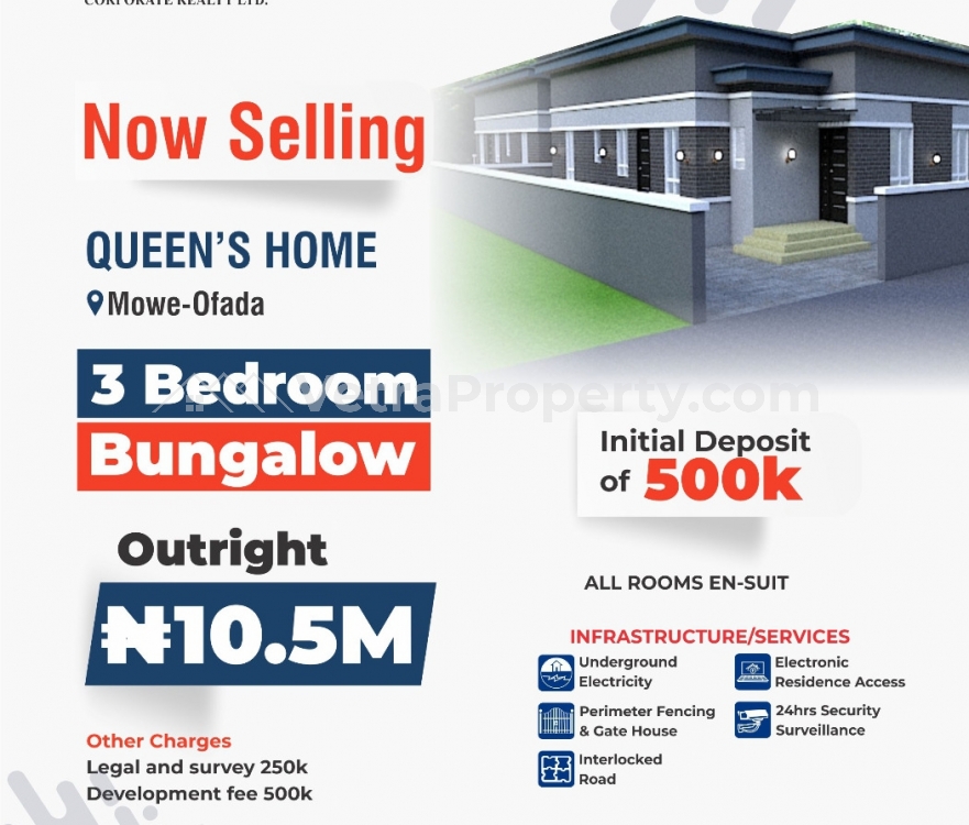  Newly Built 3bedroom Flat For Sale At Queens Home Estate Mowe Ofada For  3 bedroom Flat for Sale Ojodu Lagos Vetra  Property