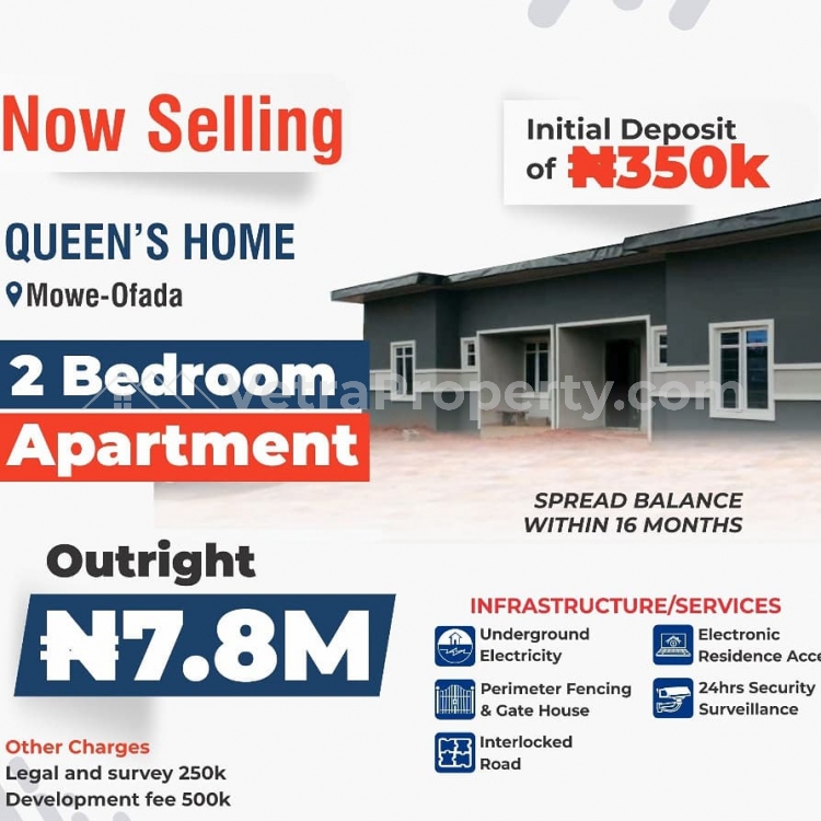  Newly Built 2bedroom Flat For Sale At Queens Home Mowe Ofada  2 bedroom Flat for Sale Ojodu Lagos Vetra  Property