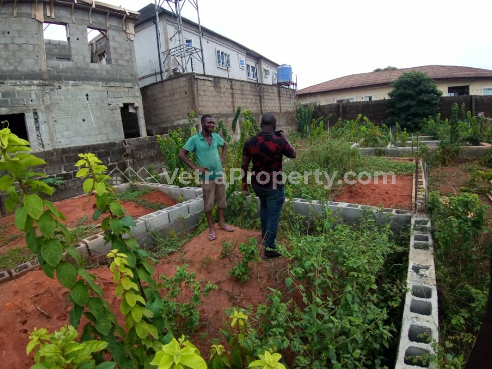  Lovely More Than Half Plot Of Land With Foundation  Land for Sale Ipaja Lagos Vetra  Property