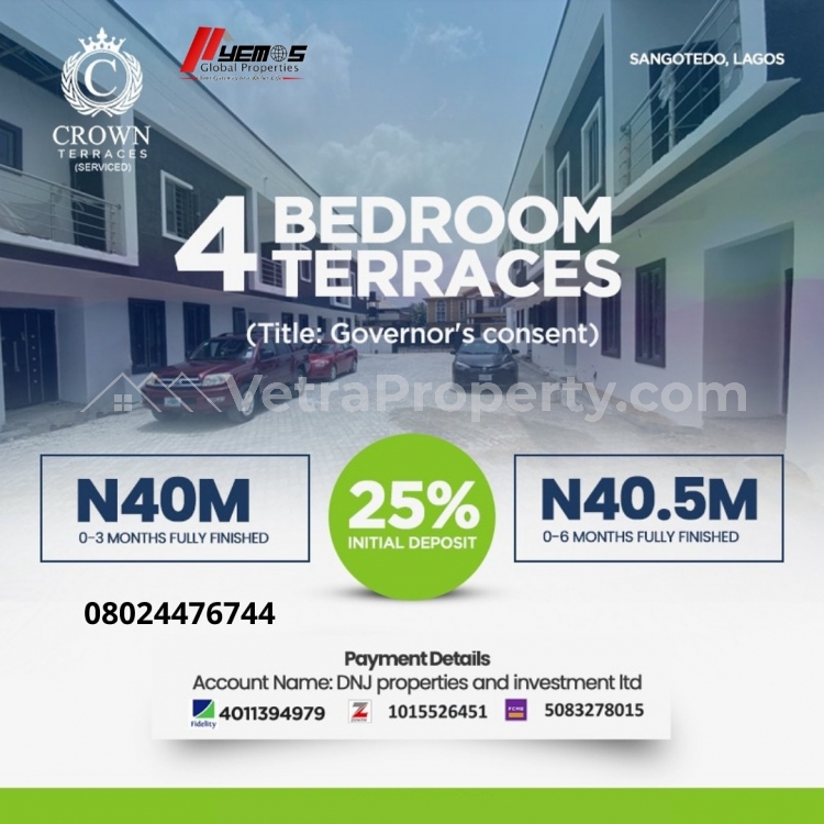  4 Bedroom Terrace  4 bedroom Terraced Duplex for Sale Ajah Lagos Vetra  Property