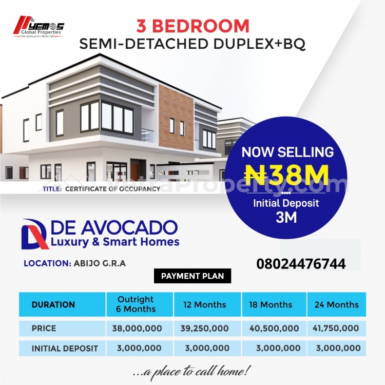  3 Bedroom Semi Detached Duplex Plus Bq  3 bedroom Semi-Detached Duplex for Sale Ajah Lagos Vetra  Property