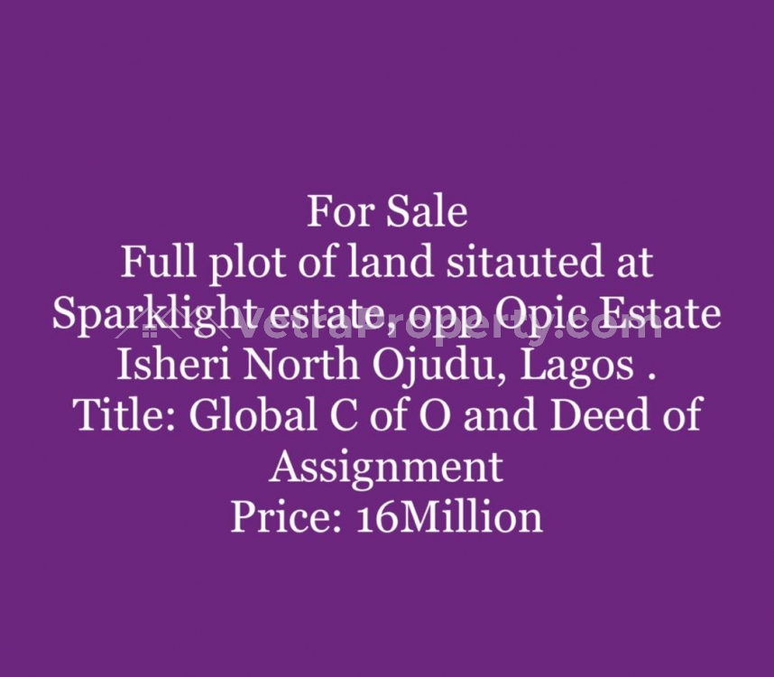  Full Plot Of Land  Land for Sale Ojodu Lagos Vetra  Property