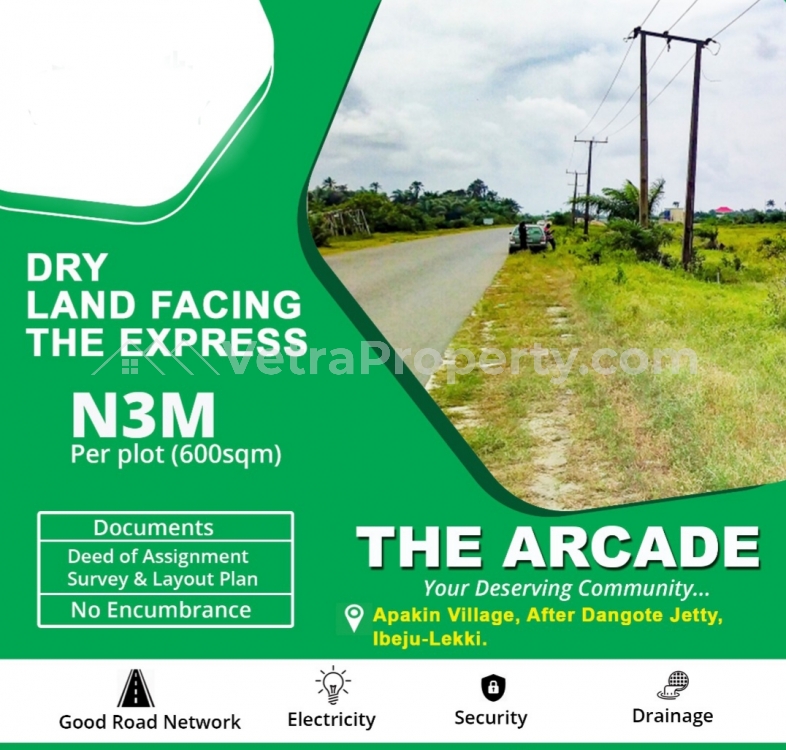  Land For Sale In Arcade Estate Facing Eleko Expressway Road Ibeju-lekki Lagos  Land for Sale Ibeju Lekki Lagos Vetra  Property