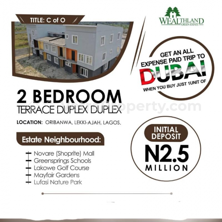  2bedroom Terrace Duplex With Bq For Sale In Wealthland Green Estate Lagos  2 bedroom Terraced Duplex for Sale Ajah Lagos Vetra  Property