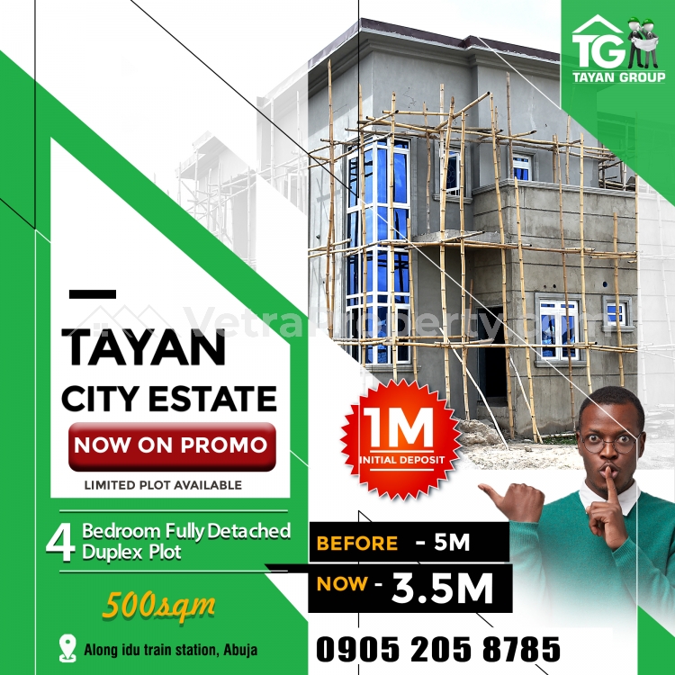  4 Bedroom Fully Detached Duplex Plot  Land for Sale Idu Abuja Vetra  Property