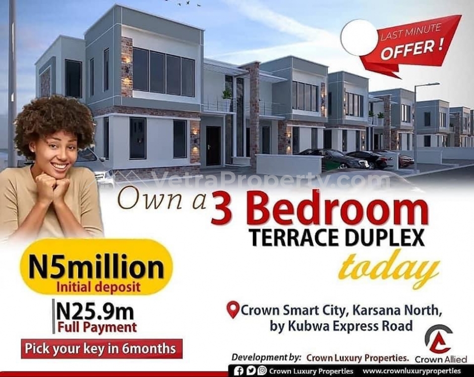  3 Bedroom Terrace Duplex Karsana  3 bedroom Terraced Duplex for Sale Karsana Abuja Vetra  Property