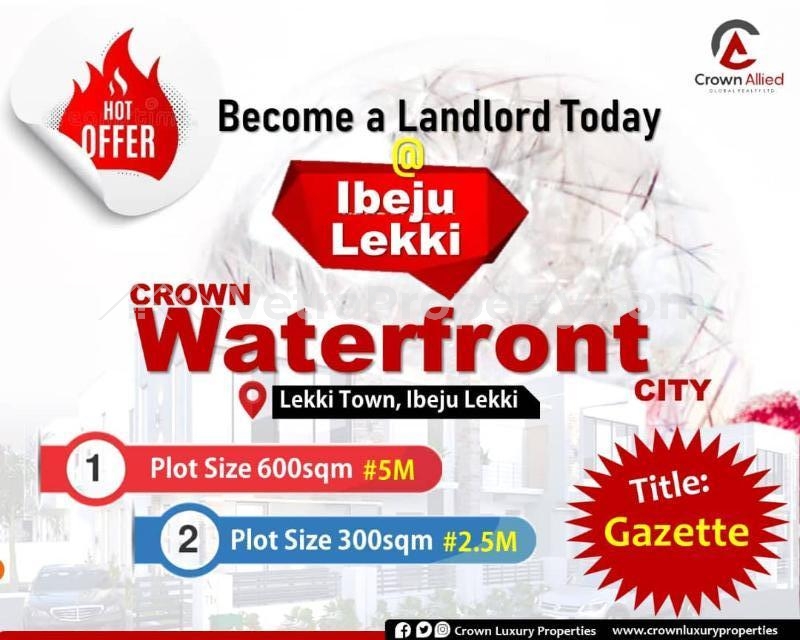  Crown Waterfront Estate Land  Land for Sale Ibeju Lekki Lagos Vetra  Property