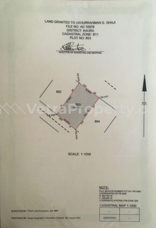  A Plot Of Land Measuring 1,697.15sqm  1,697 Meter Square of Land for Sale Kaura (games Village) Abuja Vetra  Property
