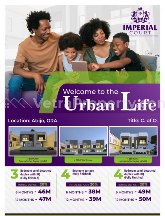  3 Bedroom Semi-detached Duplex +bq, 4bedroom Terrace, 4bedroom Semi Detached Duplex +bq. All Finished  3 bedroom Semi-Detached Duplex for Sale Ajah Lagos Vetra  Property