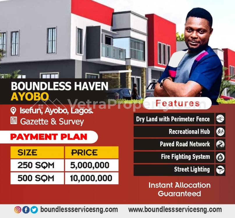  Dry Land At Boundless Haven Ayobo  500 Meter Square of Land for Sale Ipaja Lagos Vetra  Property